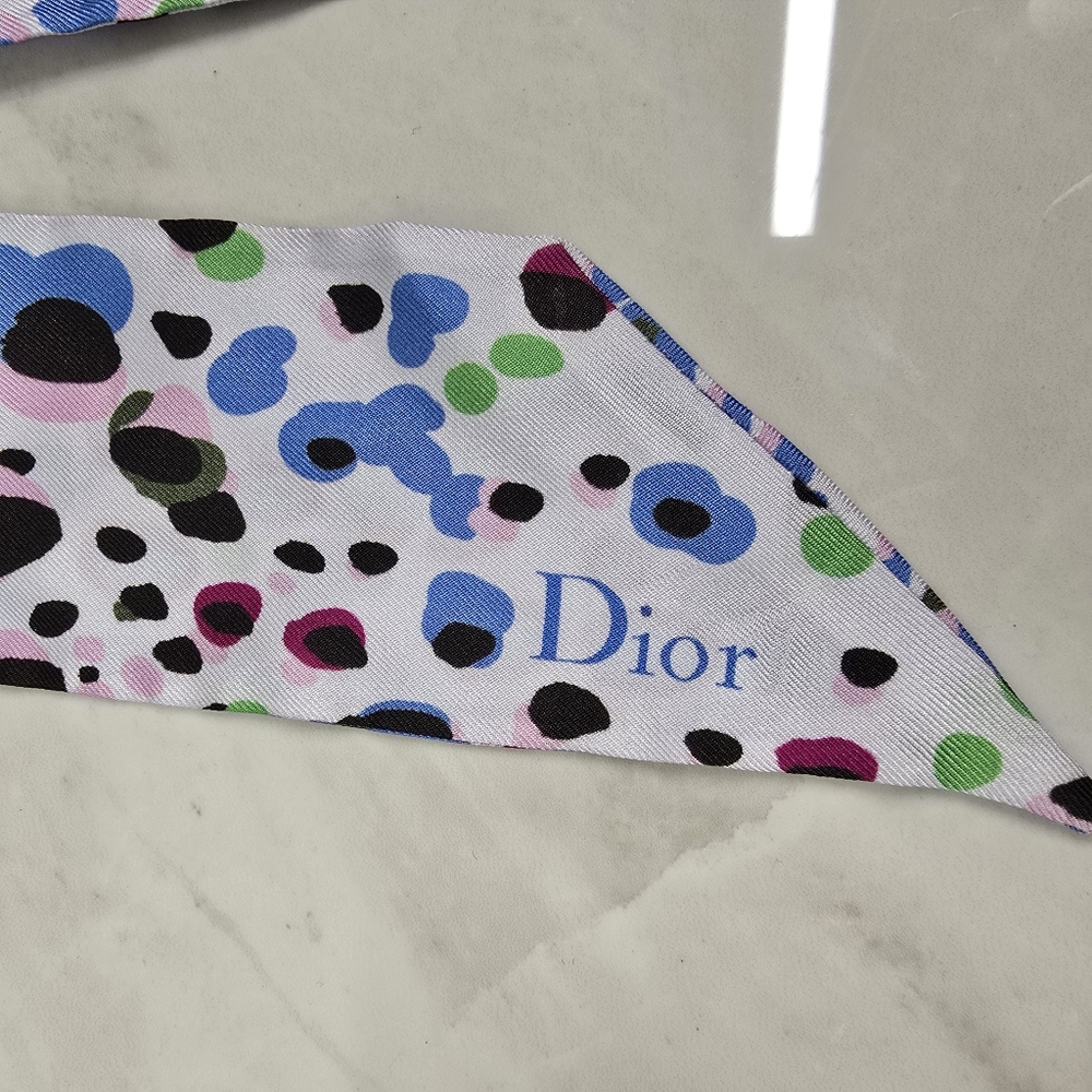 Dior Multicolor Silk Twilly Scarf - Picture 3 of 6